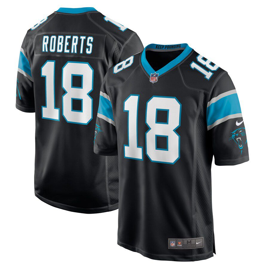 Men Carolina Panthers #18 Andre Roberts Nike Black Game Player NFL Jersey->customized nfl jersey->Custom Jersey